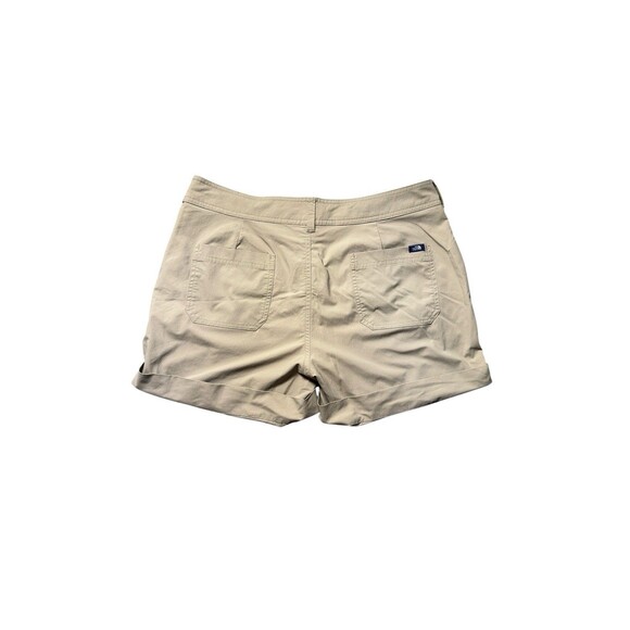 The North Face Women’s Khaki Nylon Stretch Shorts Size 10 Outdoor Hiking Cuffed - Picture 2 of 12